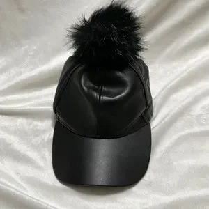 Other Black Hat With Puff Ball On Top Poshmark